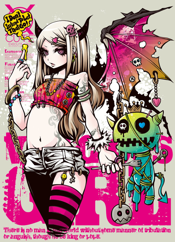 Anime Girl with Demon Horns