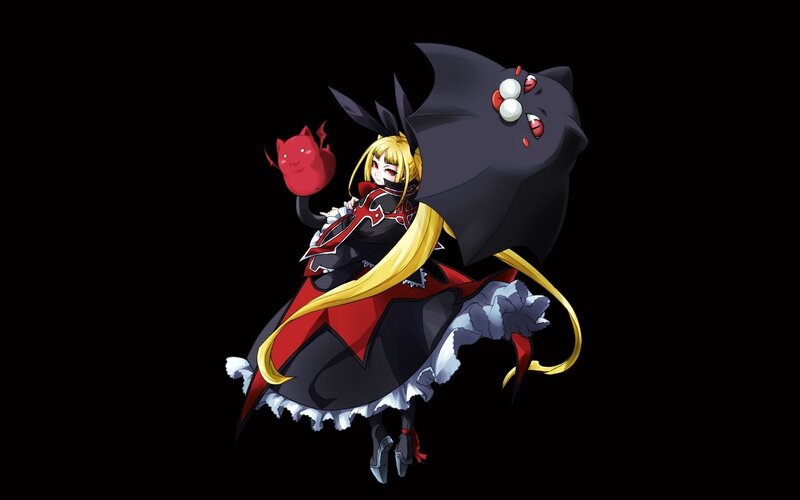 anime girl with demon pets