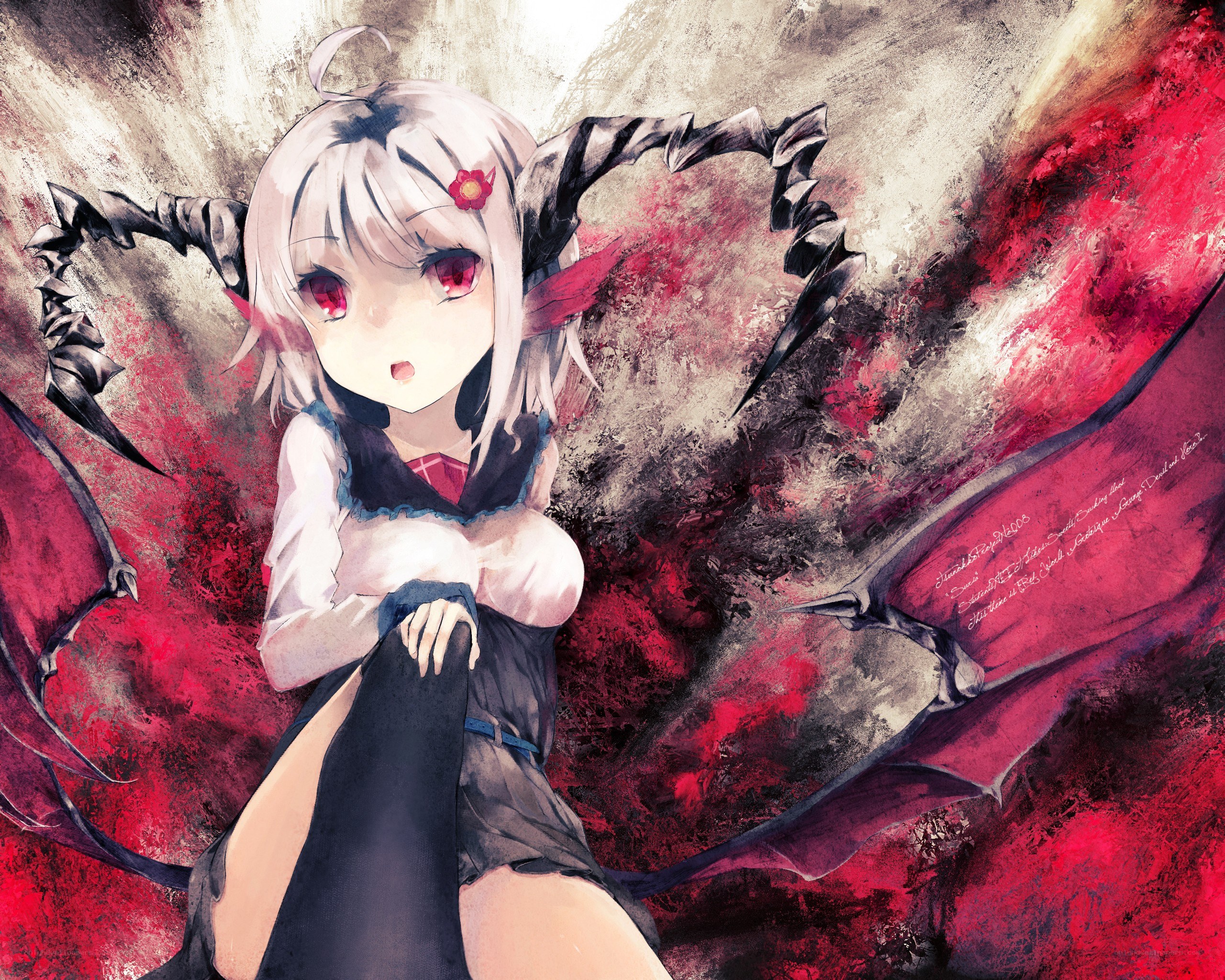 anime girl with demonic wings