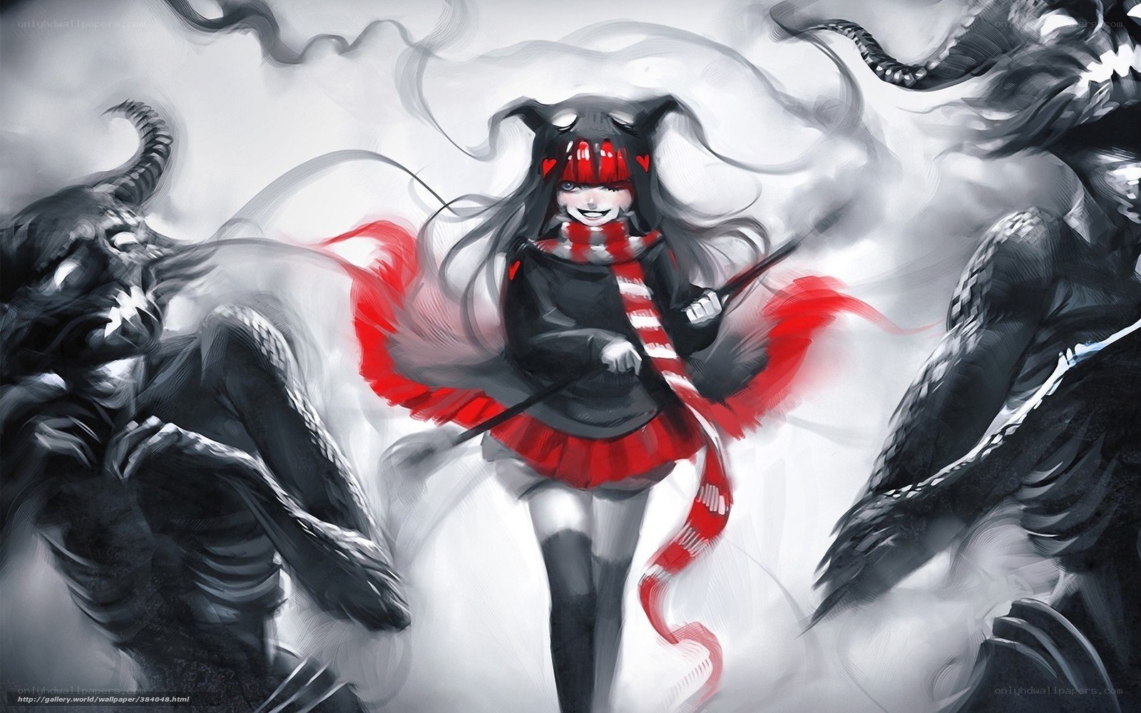 anime girl with demons