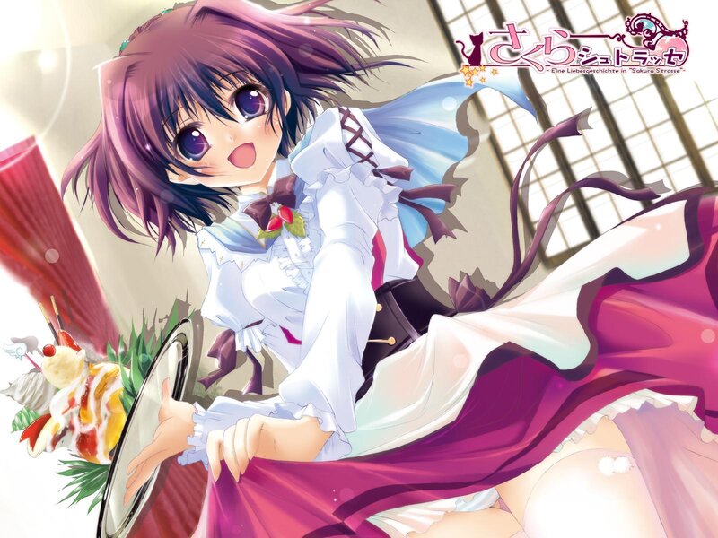 Anime girl with dessert