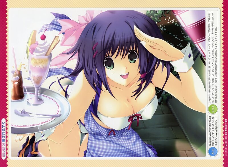 Anime girl with dessert