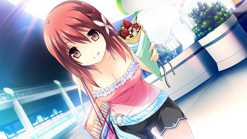 anime girl with dessert
