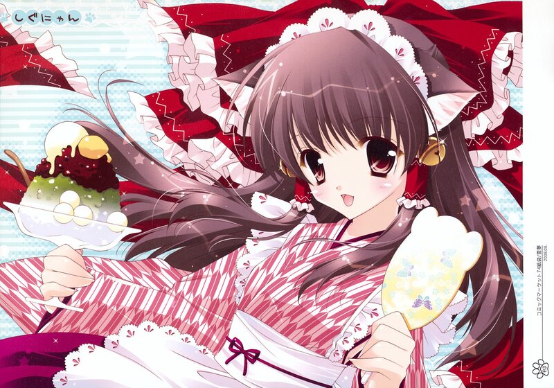 Anime girl with dessert