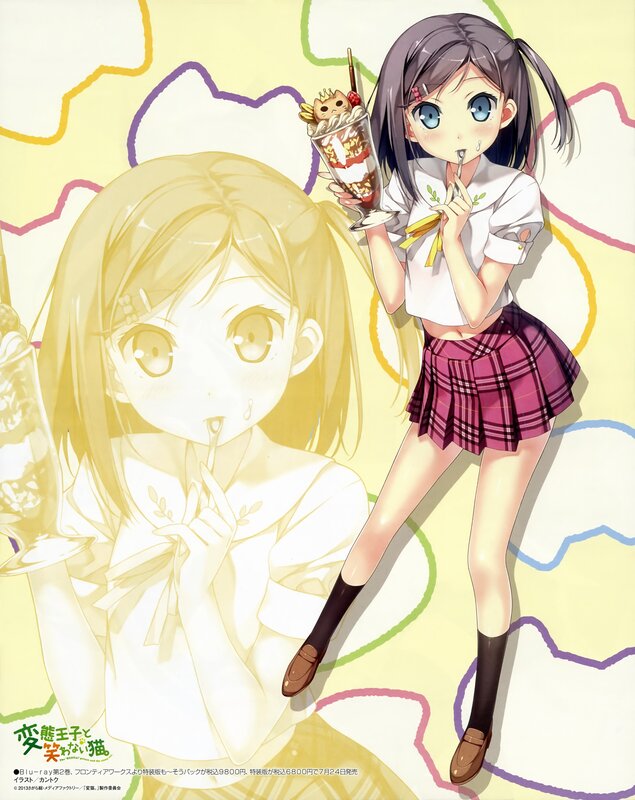 Anime girl with dessert