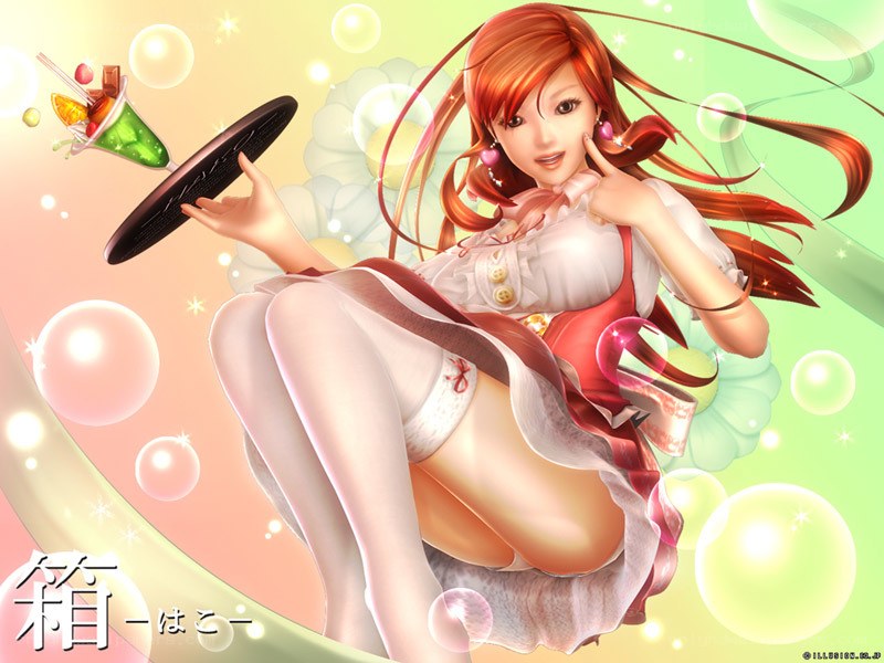 Anime girl with dessert