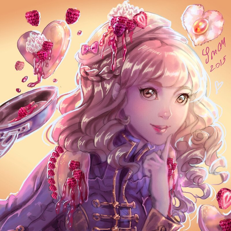 Anime Girl with Dessert — Pink, Sweet