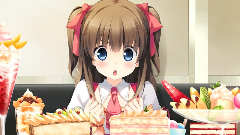 Anime Girl with Desserts — Brown