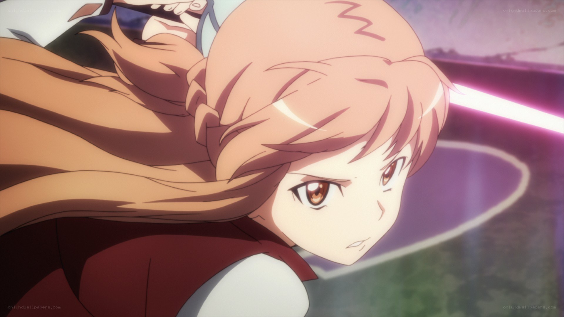 anime girl with determined expression