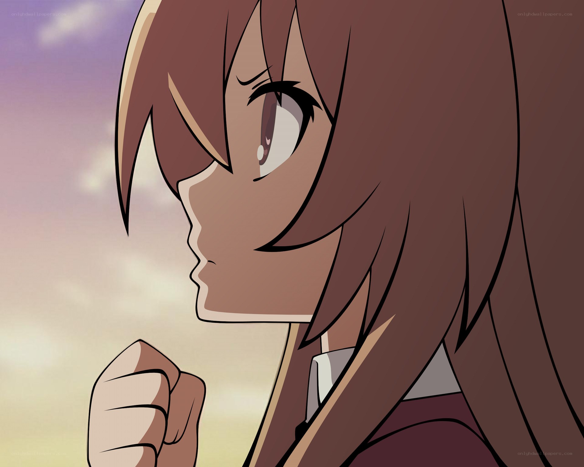 anime girl with determined expression