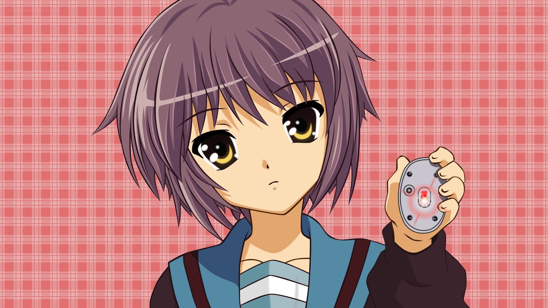 anime girl with device