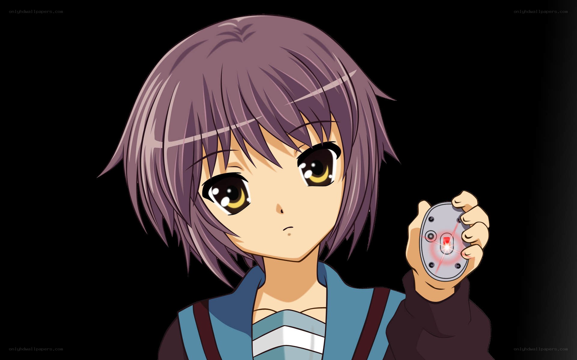 anime girl with device