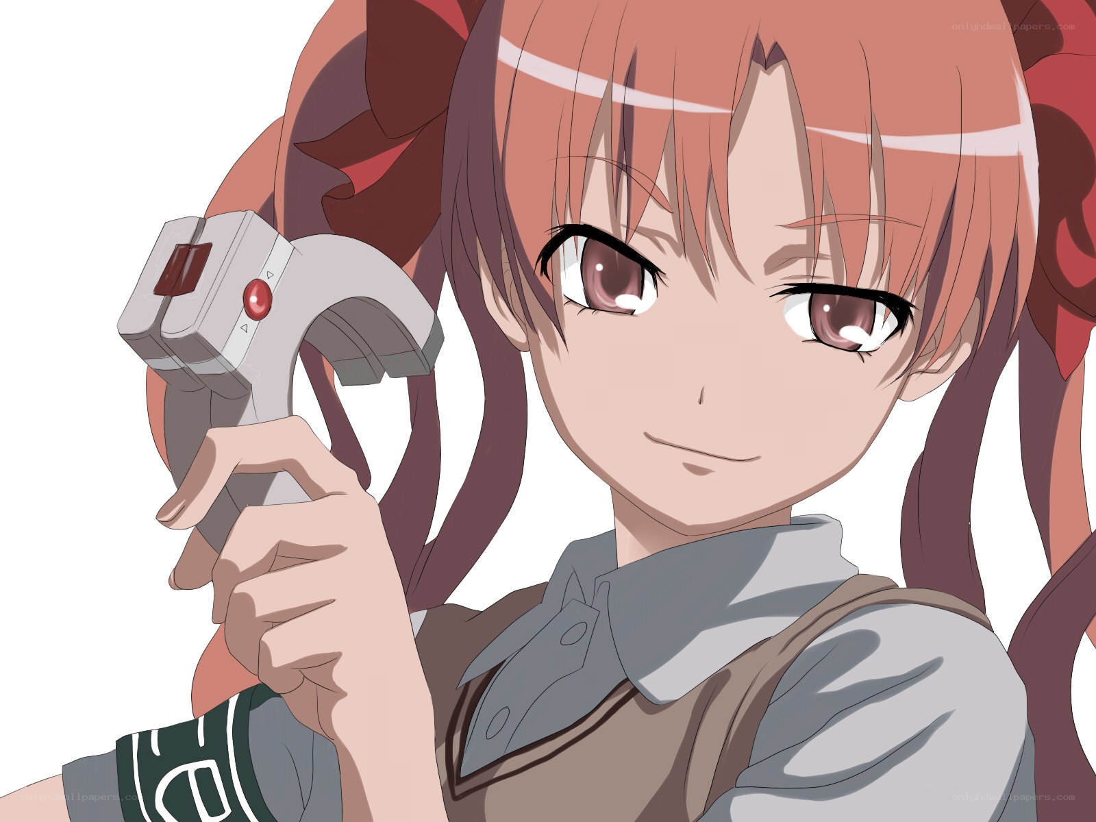 anime girl with device
