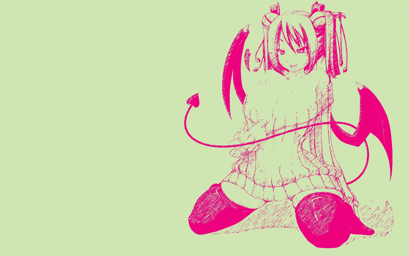 anime girl with devil horns