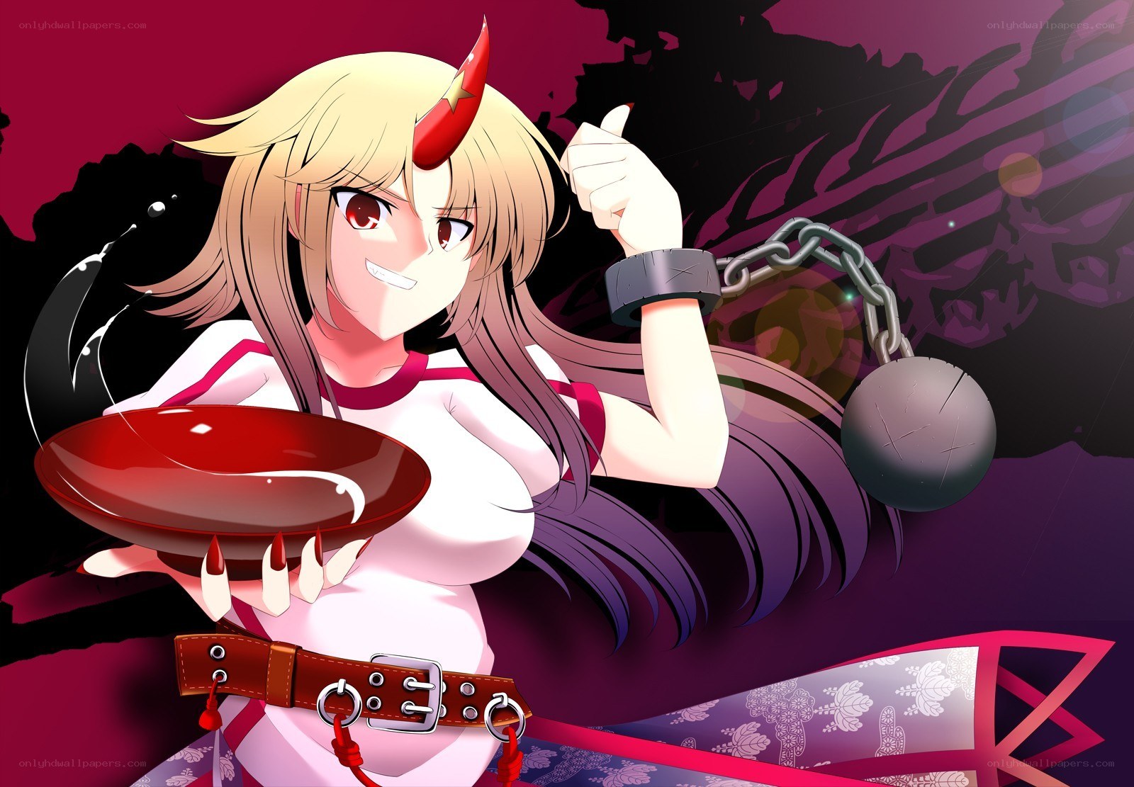 Anime girl with devil horns