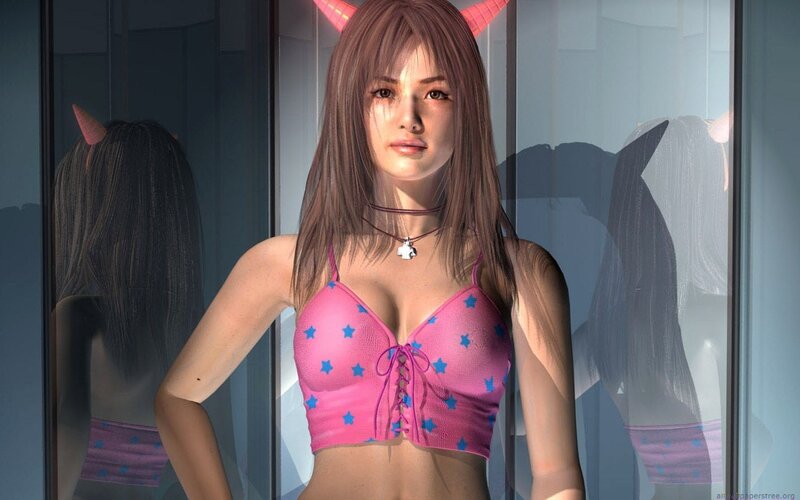 anime girl with devil horns