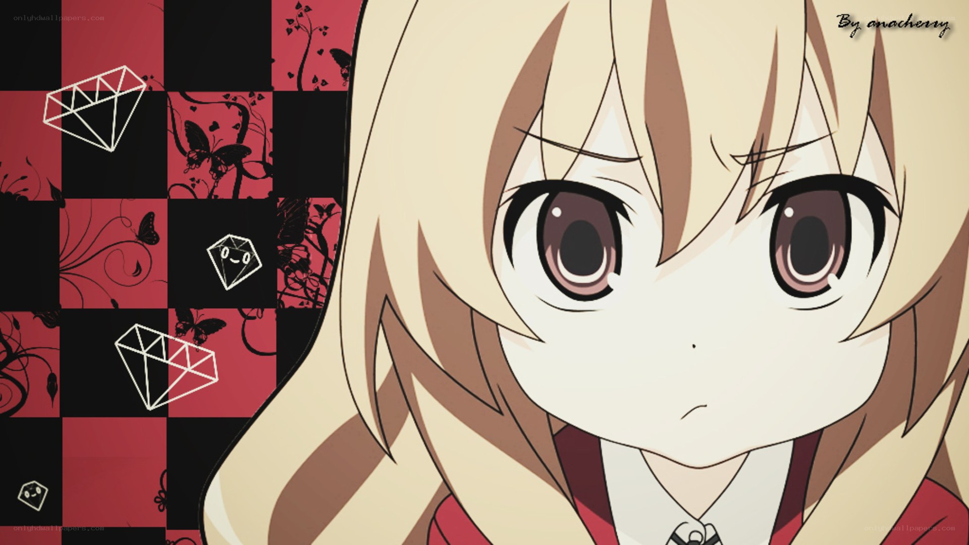 anime girl with diamond pattern