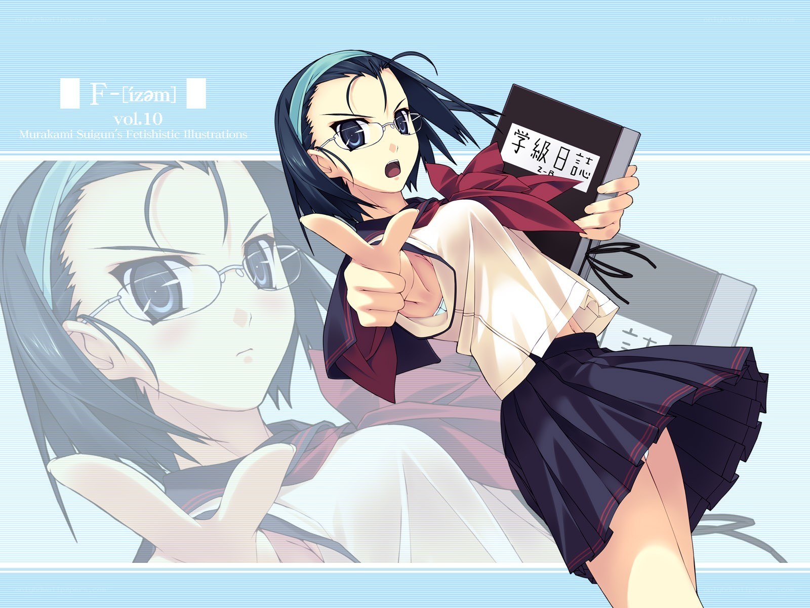 Anime girl with diary