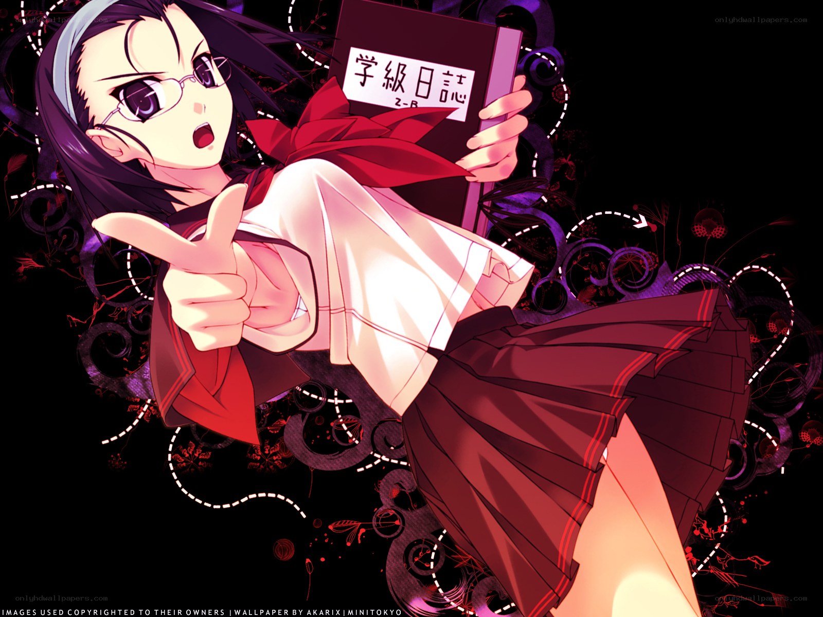 anime girl with diary
