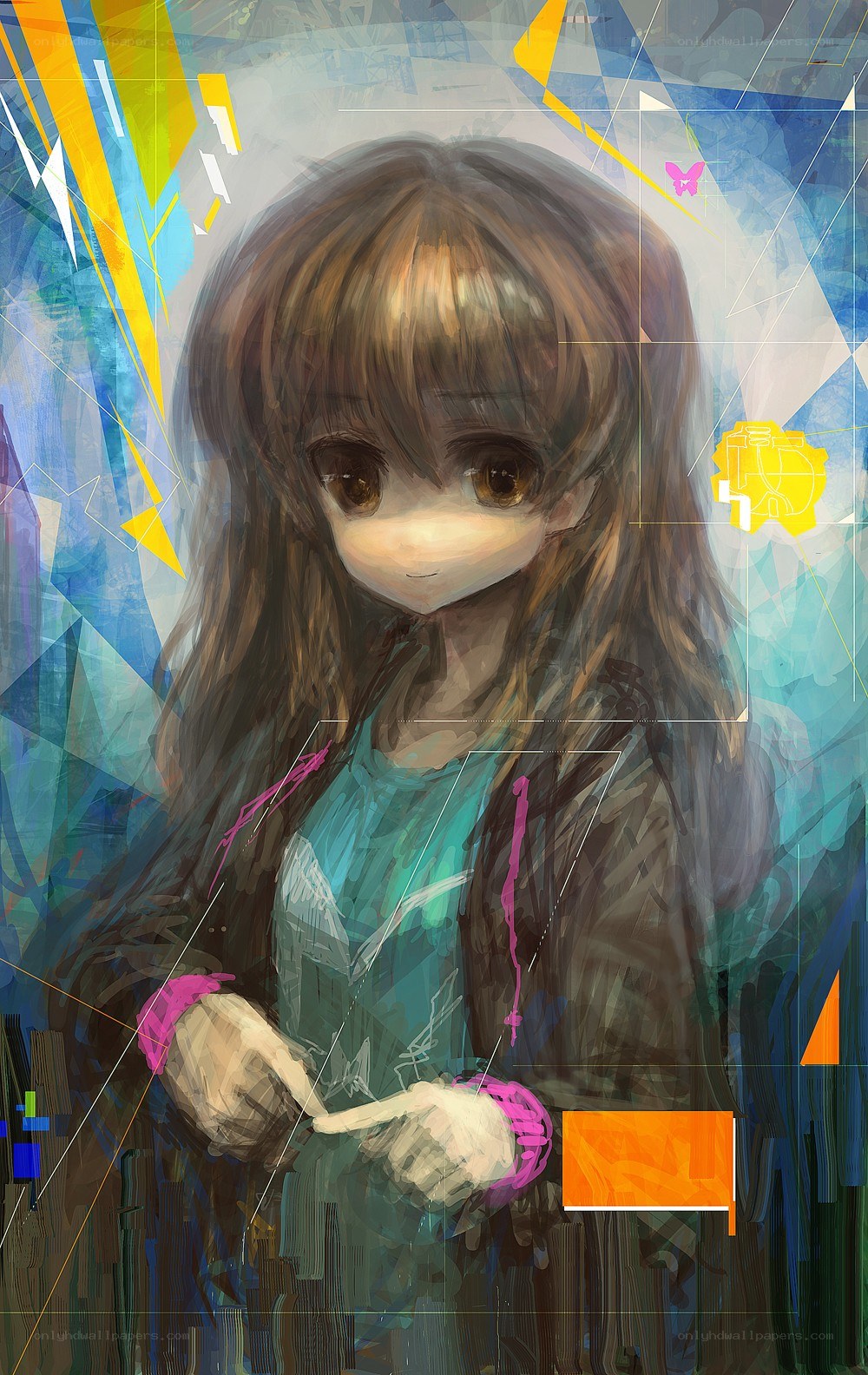 anime girl with digital art