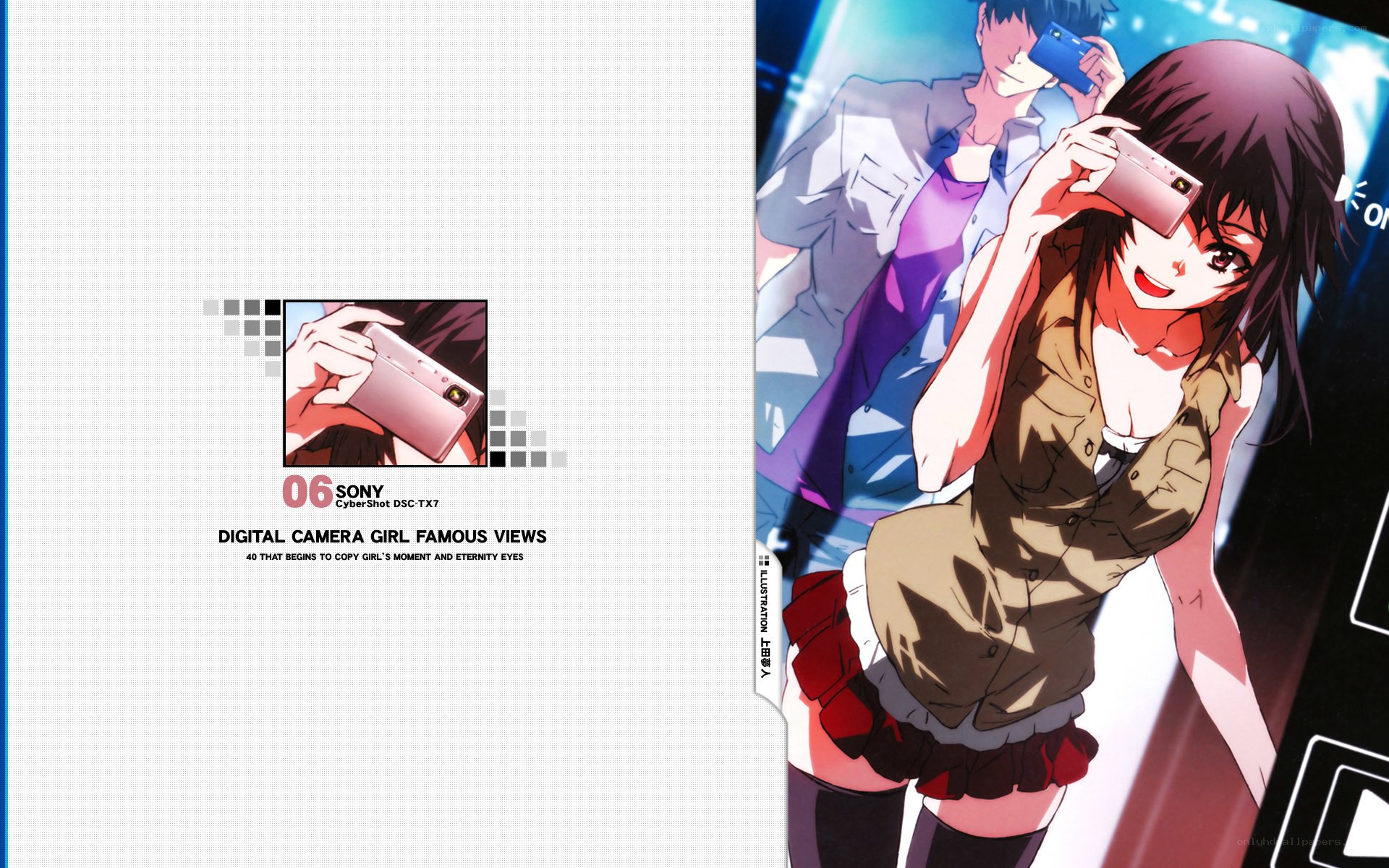 Anime girl with digital camera