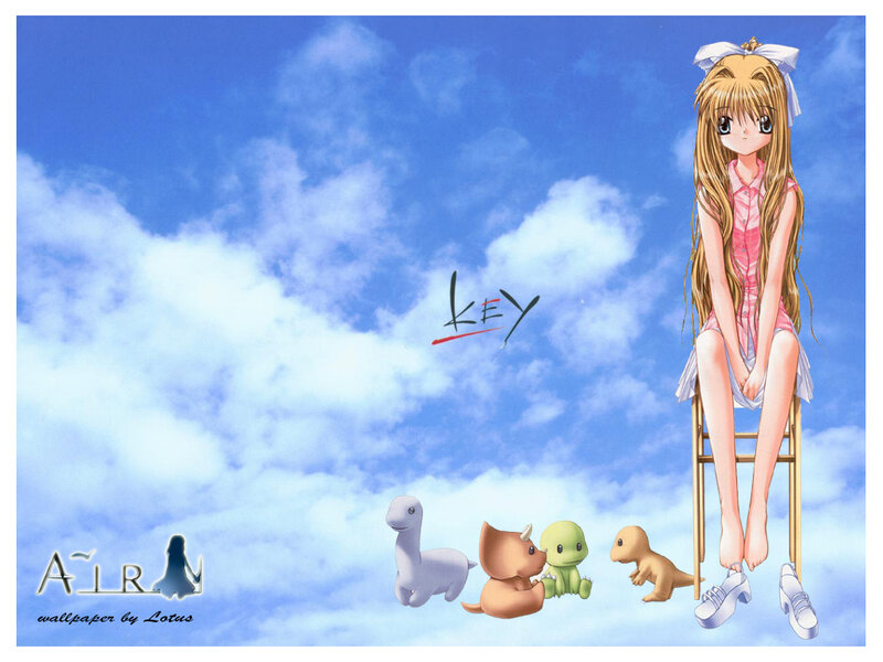 Anime girl with dinosaurs