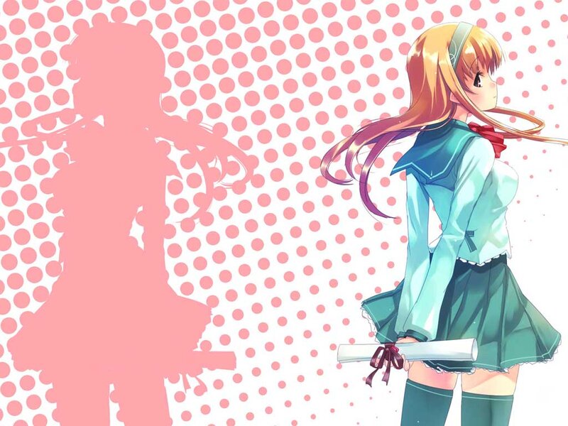 Anime Girl with Diploma — Pink, Calm