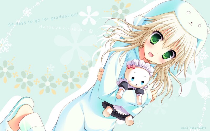 Anime girl with doll