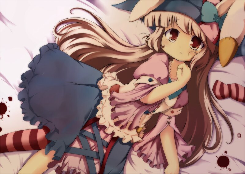 anime girl with doll