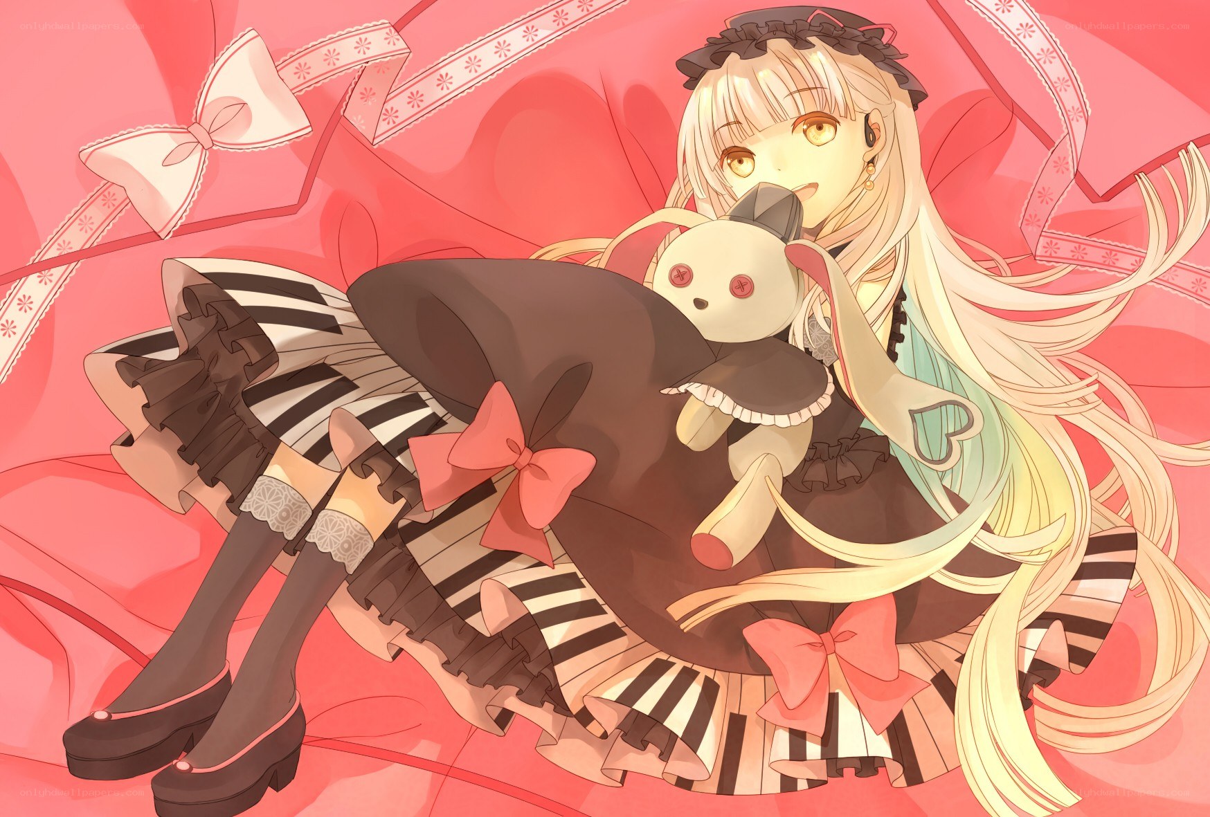 Anime girl with doll