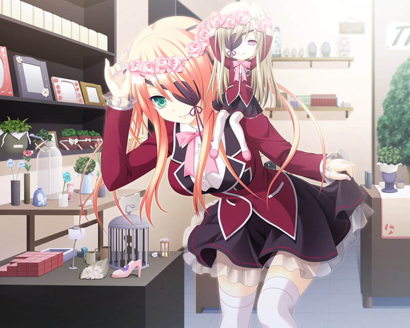 Anime Girl with Doll — Pink