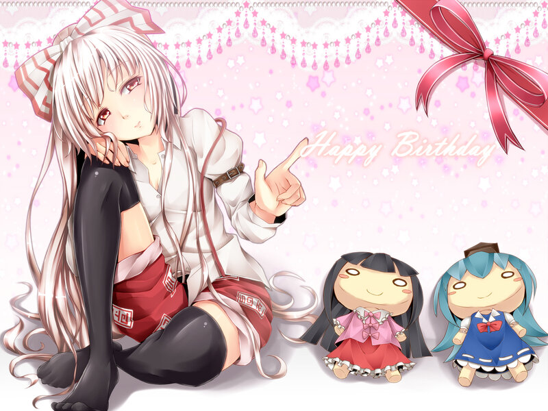 Anime Girl with Dolls — Pink