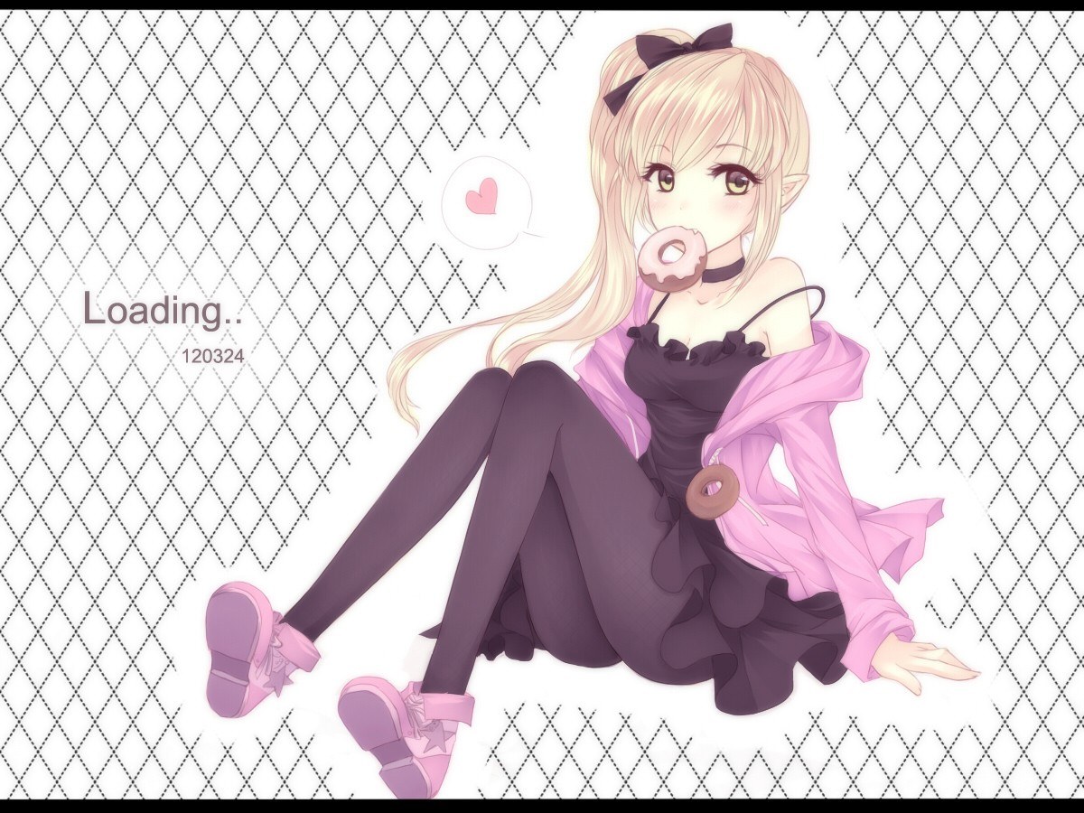 Anime girl with donut