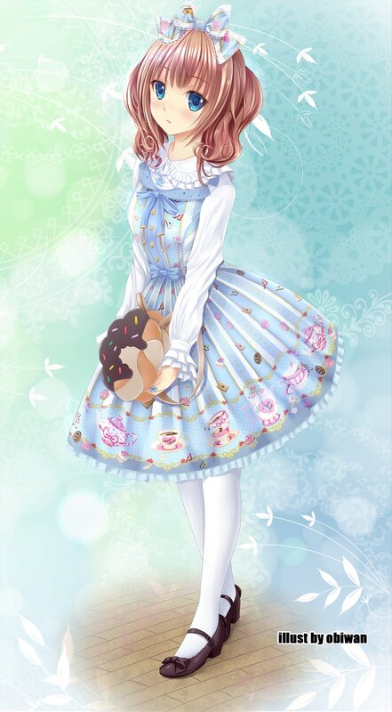 anime girl with donut bag