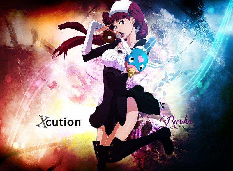 Anime Girl with Donut — Black