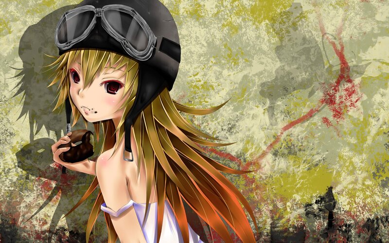 Anime Girl with Donut — Yellow