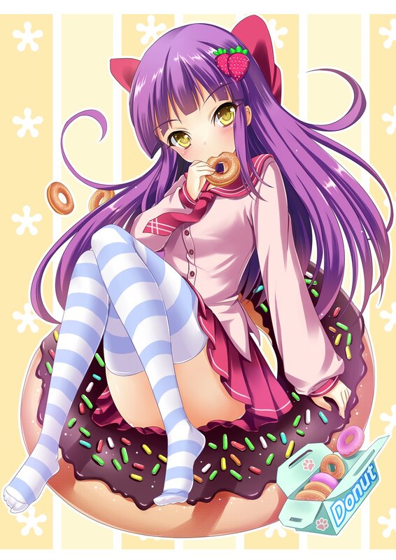 anime girl with donuts
