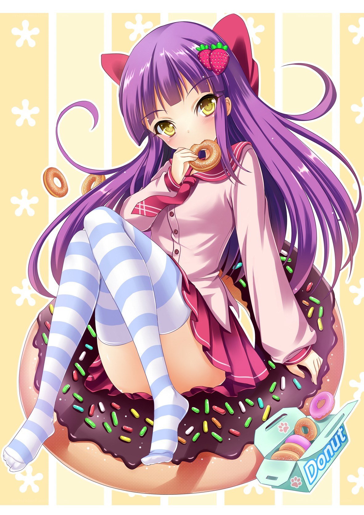 anime girl with donuts