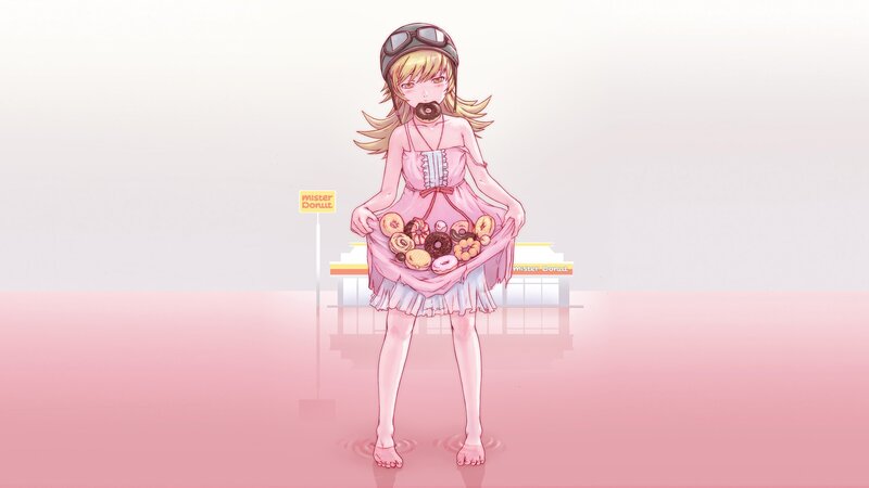 anime girl with donuts