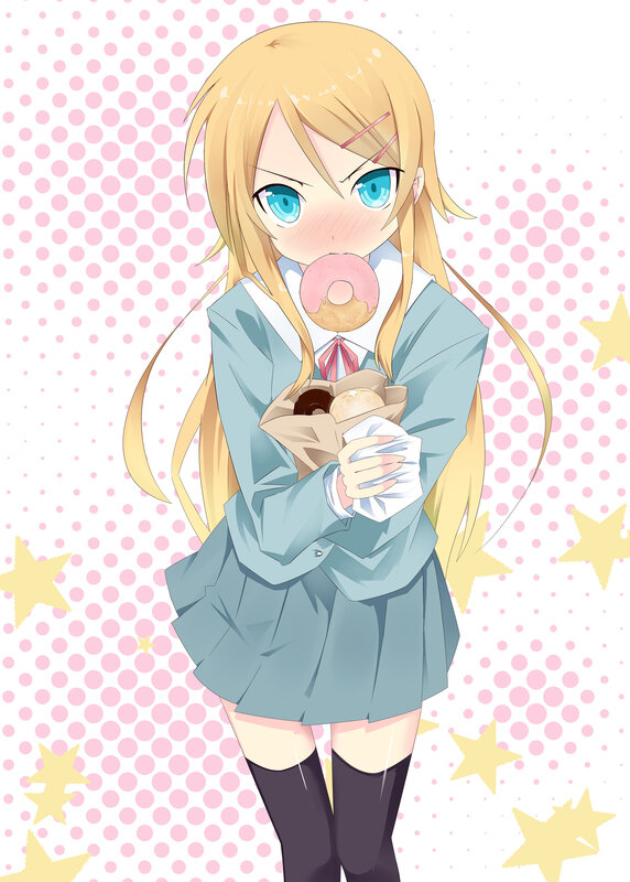anime girl with donuts
