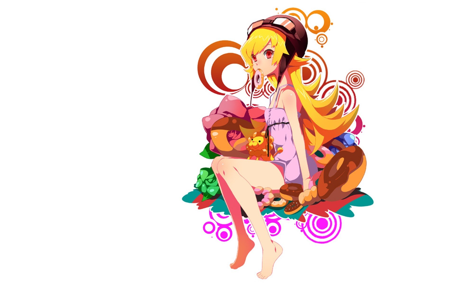anime girl with donuts