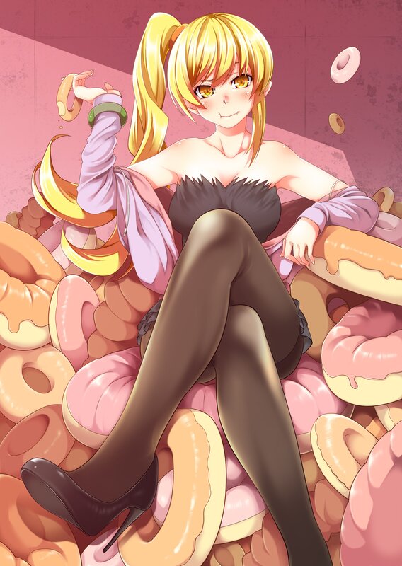 Anime girl with donuts