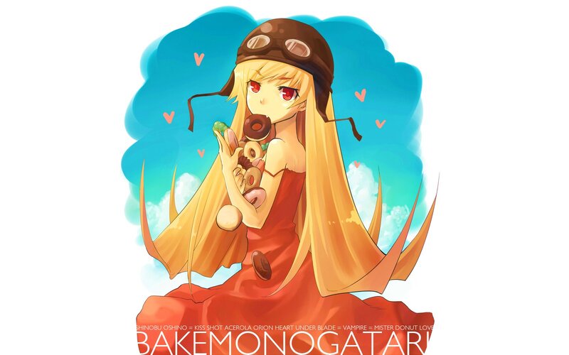 Anime Girl with Donuts — Red