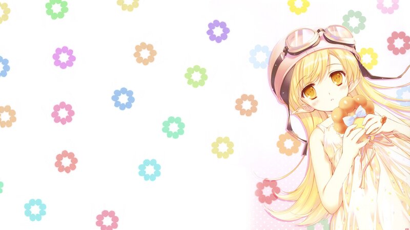 Anime Girl with Donuts — White