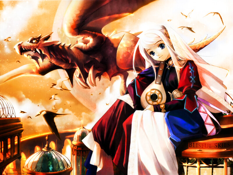 Anime girl with dragon