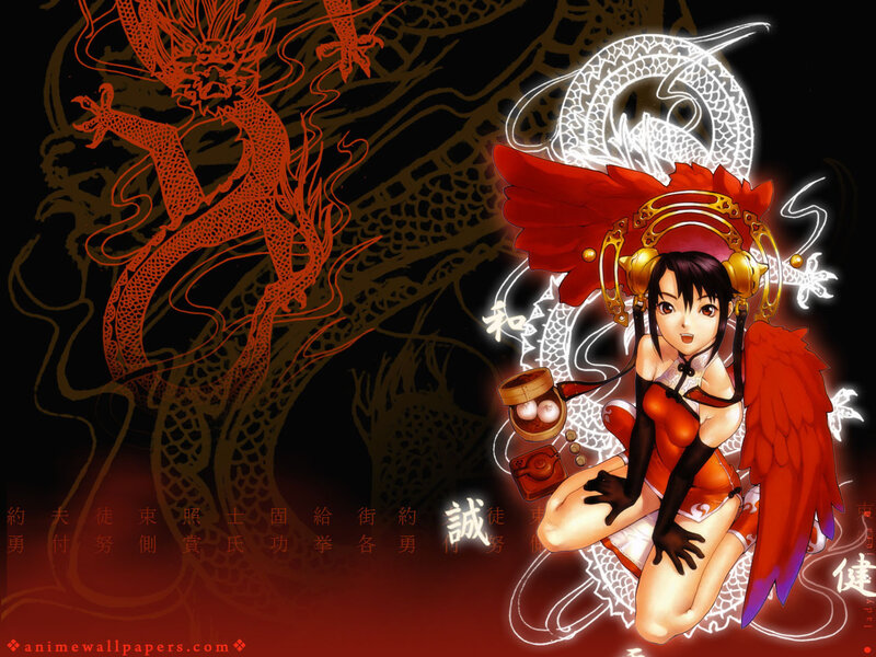 Anime girl with dragon background