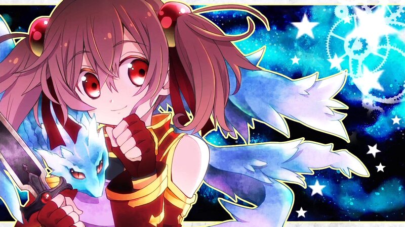 Anime Girl with Dragon — Blue, Fantasy