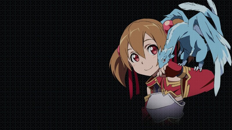 Anime Girl with Dragon — Brown