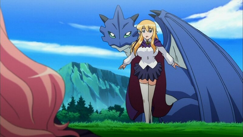 anime girl with dragon companion