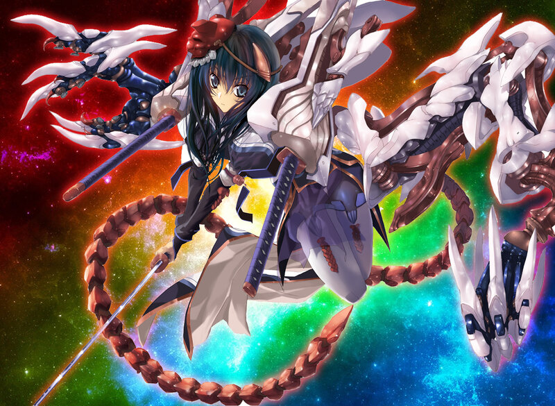 Anime Girl with Dragon — Green, Dramatic